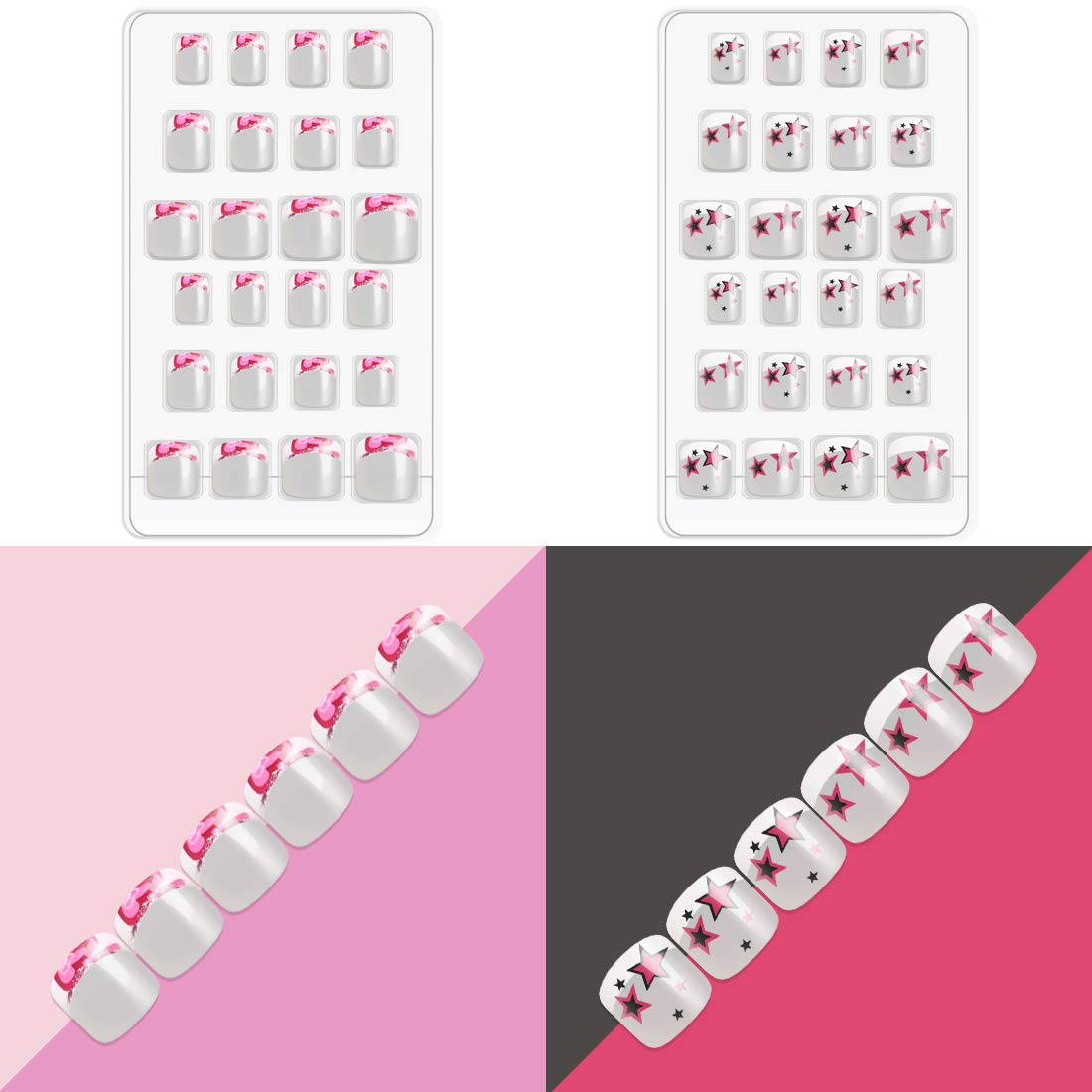 Allstarry nails size chart close-up displays ten sizes and finger-fit options
