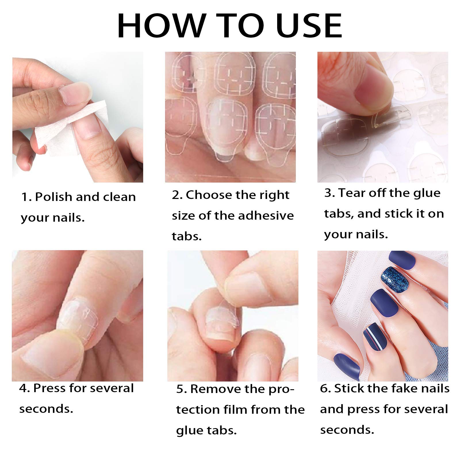 Allstarry waterproof breathable adhesive tabs on a nail set
