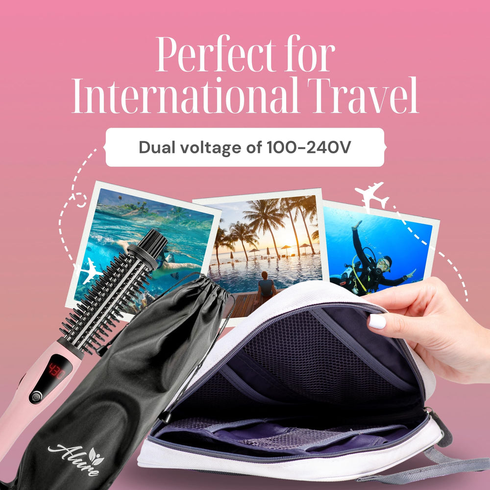 Alure 3-in-1 styling brush combines curling, straightening, and combing.
