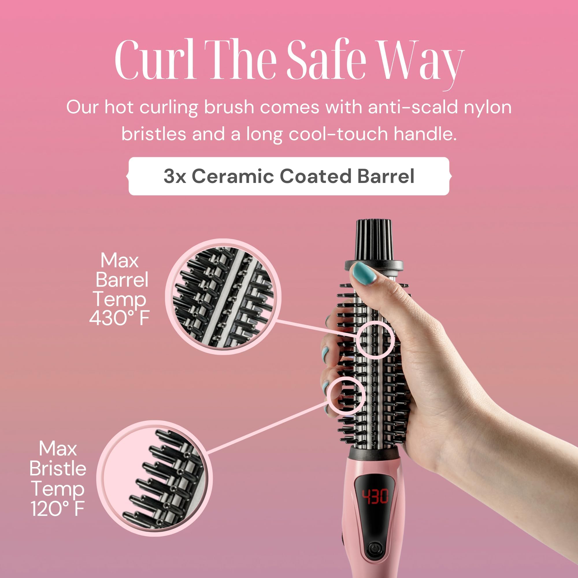 Alure ionic-conditioning system reduces frizz for smoother styling.