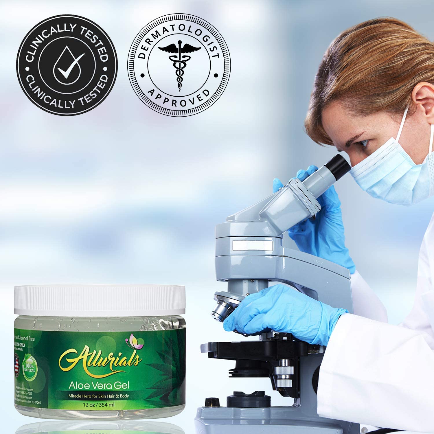 Allurials Aloe Vera Gel for face application shows quick absorption and refreshing moisture.