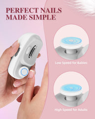 Allyplay electric nail clipper 2-speed dial enables comfortable trimming at home.