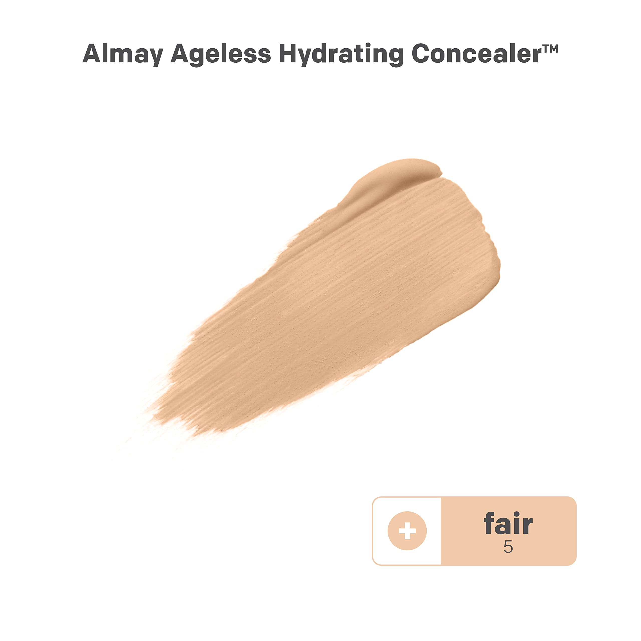 Almay Anti-Aging Concealer tube swatch demonstrates lightweight coverage for under-eye areas.