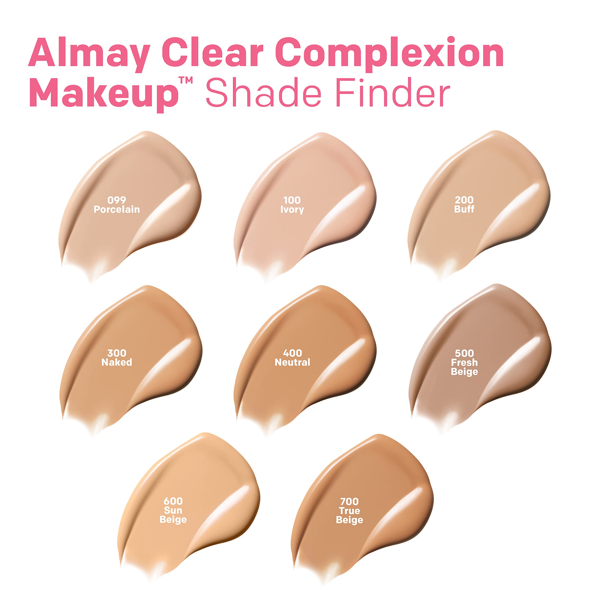 Almay Clear Complexion bottle highlights prebiotics and aloe vera for balanced, hydrated skin.