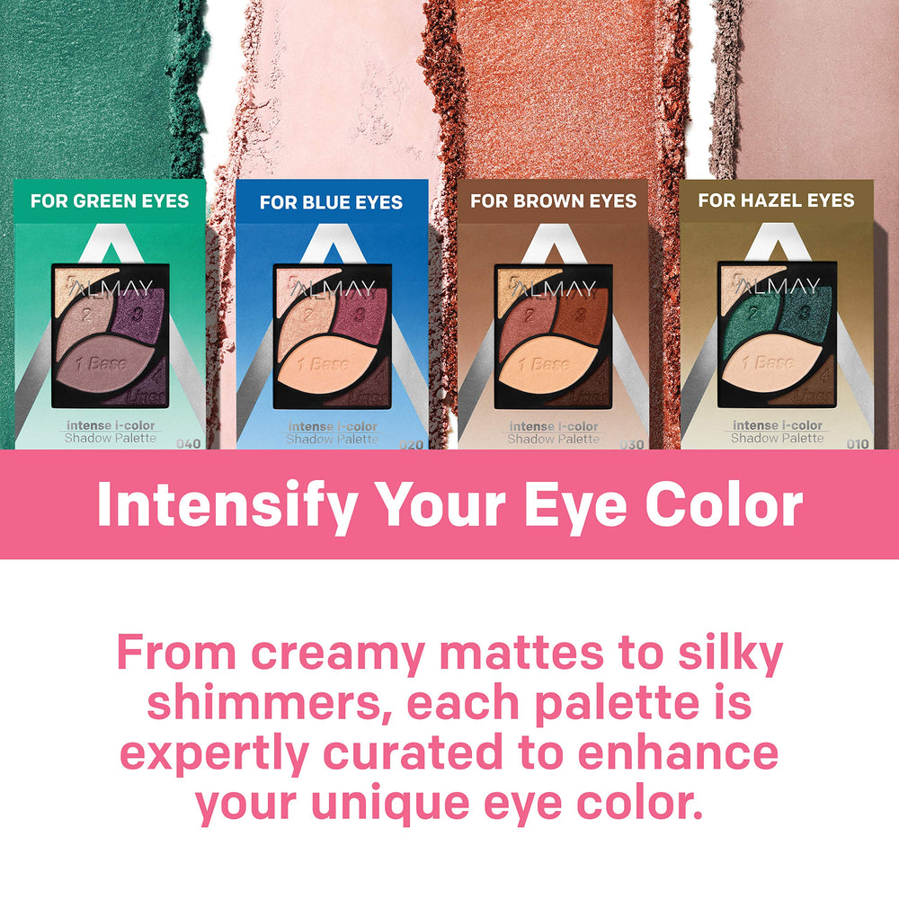 Almay Cream Shadows in palette provide rich color with crease-free comfort.