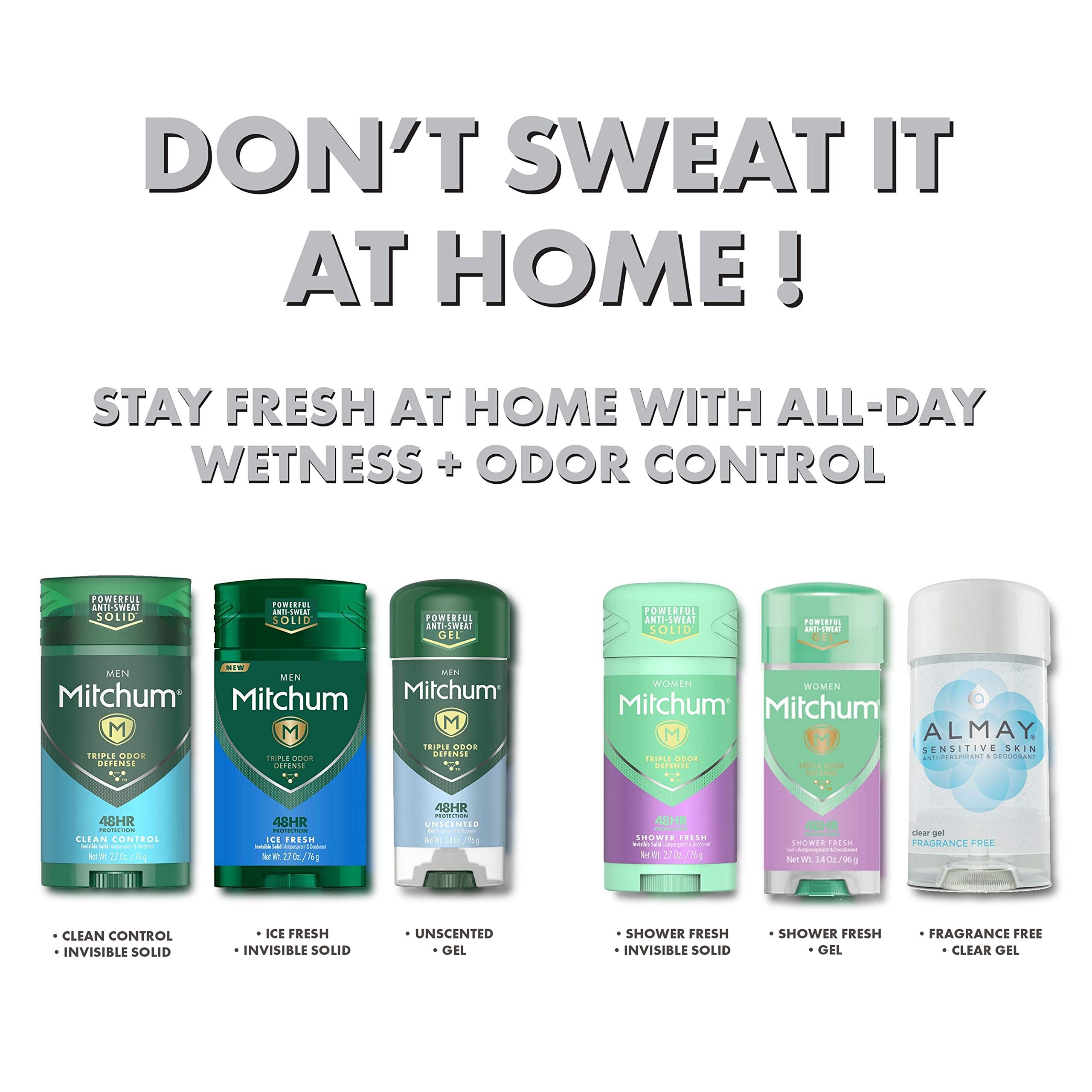 Almay fragrance-free deodorant application shows quick-dry formula gentle on skin.