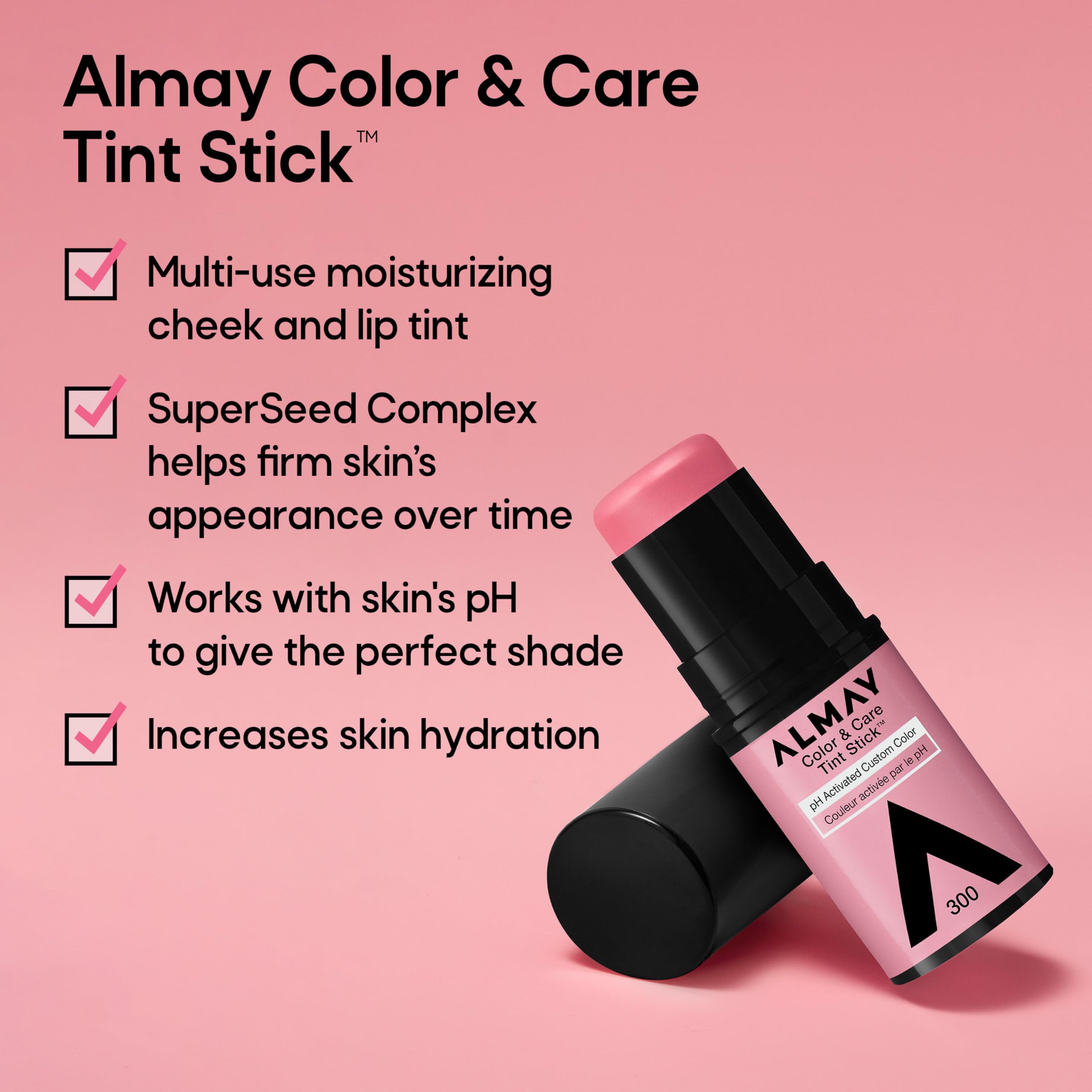 Almay Lip and Cheek Tint swirls on cheek for a seamless, natural flush.