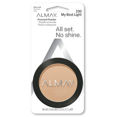 Almay pressed powder compact mirror closeup for on-the-go touch-ups