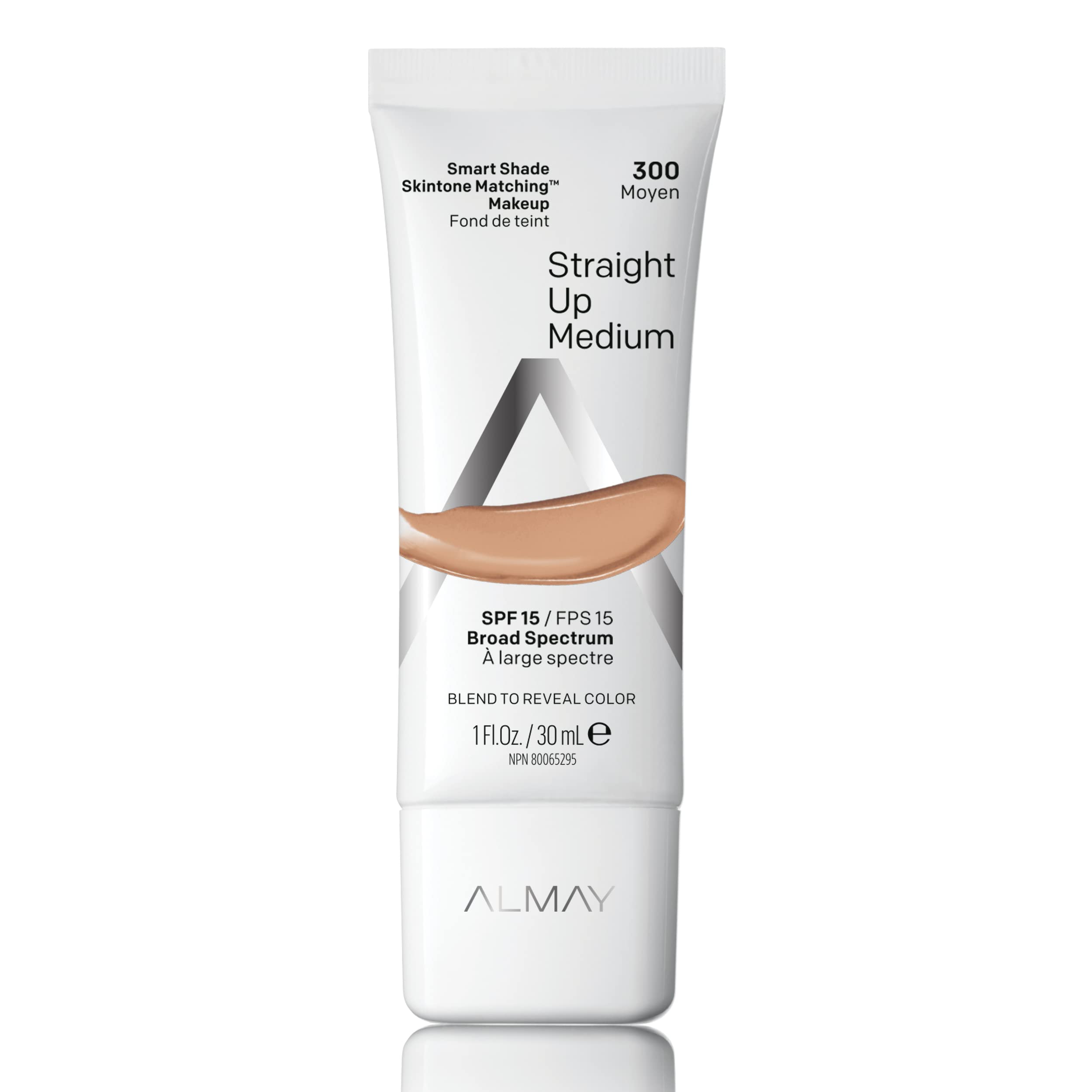 Almay Smart Shade bottle shows white-cream transforming to foundation for instant shade match