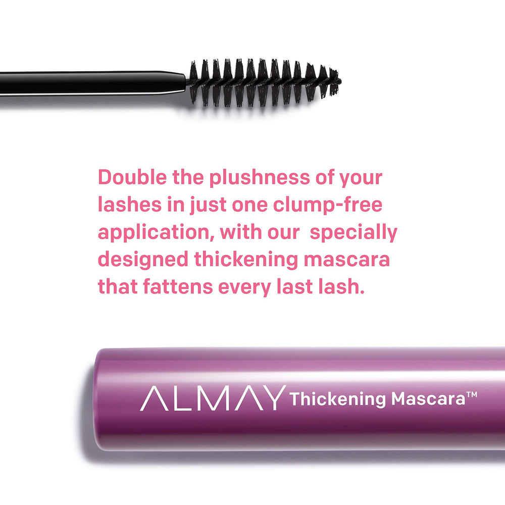 Almay Thickening Mascara brush closeup shows separation for defined lashes.