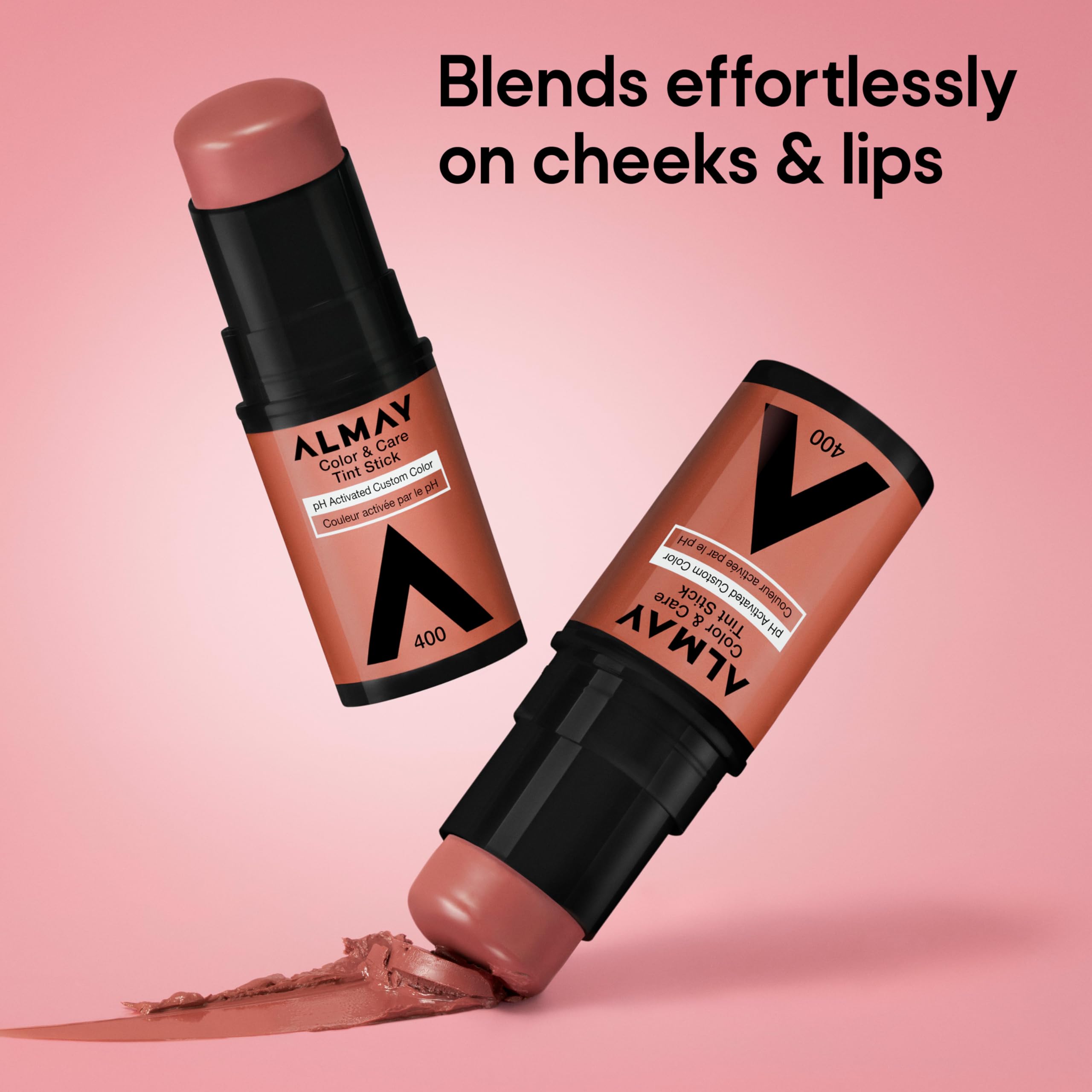 Almay Tint Stick glide-on action supports easy blending on lips and cheeks.