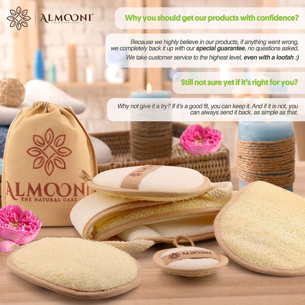 ALMOONI loofah hanging loop for quick drying