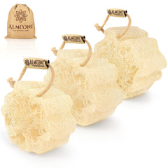ALMOONI mini natural loofah packaging gift-ready and eco-friendly.