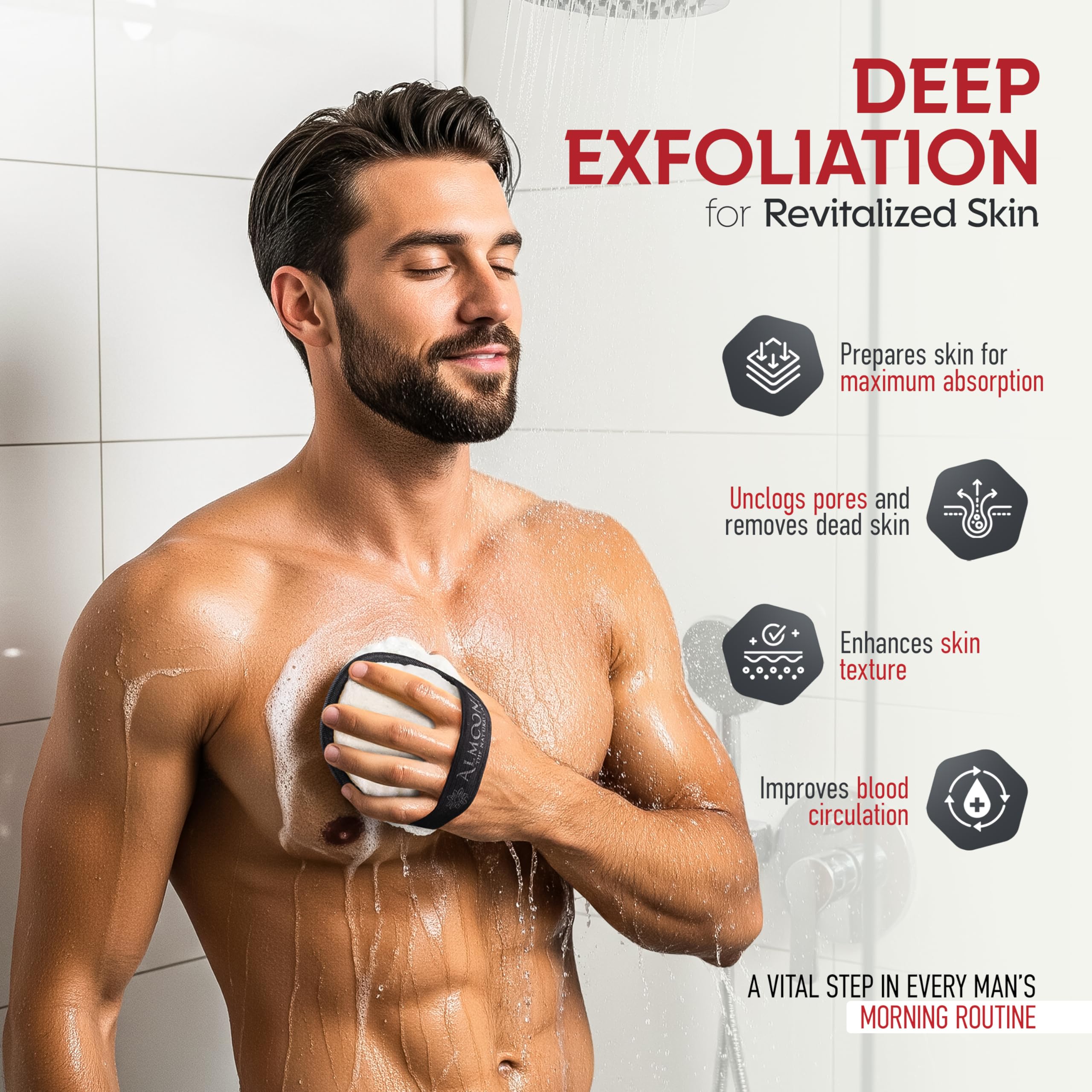 ALMOONI natural Egyptian luffa surface provides robust cleansing
