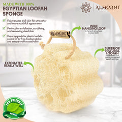 ALMOONI real Egyptian loofah close-up showing thicker fibers.