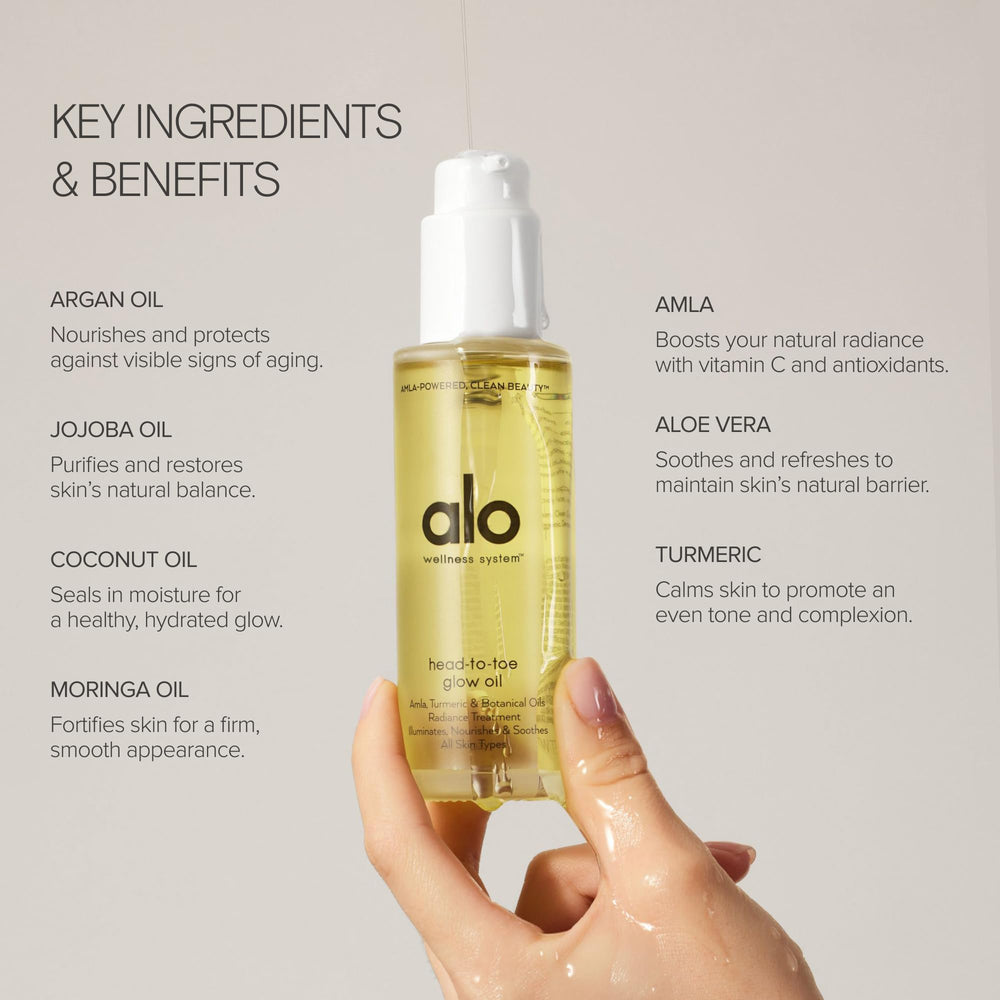 Alo Glow Oil turmeric even-tone support for calmer complexion
