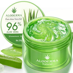 Aloderma Aloe Gel after sun cooling soothes minor red, irritated skin.