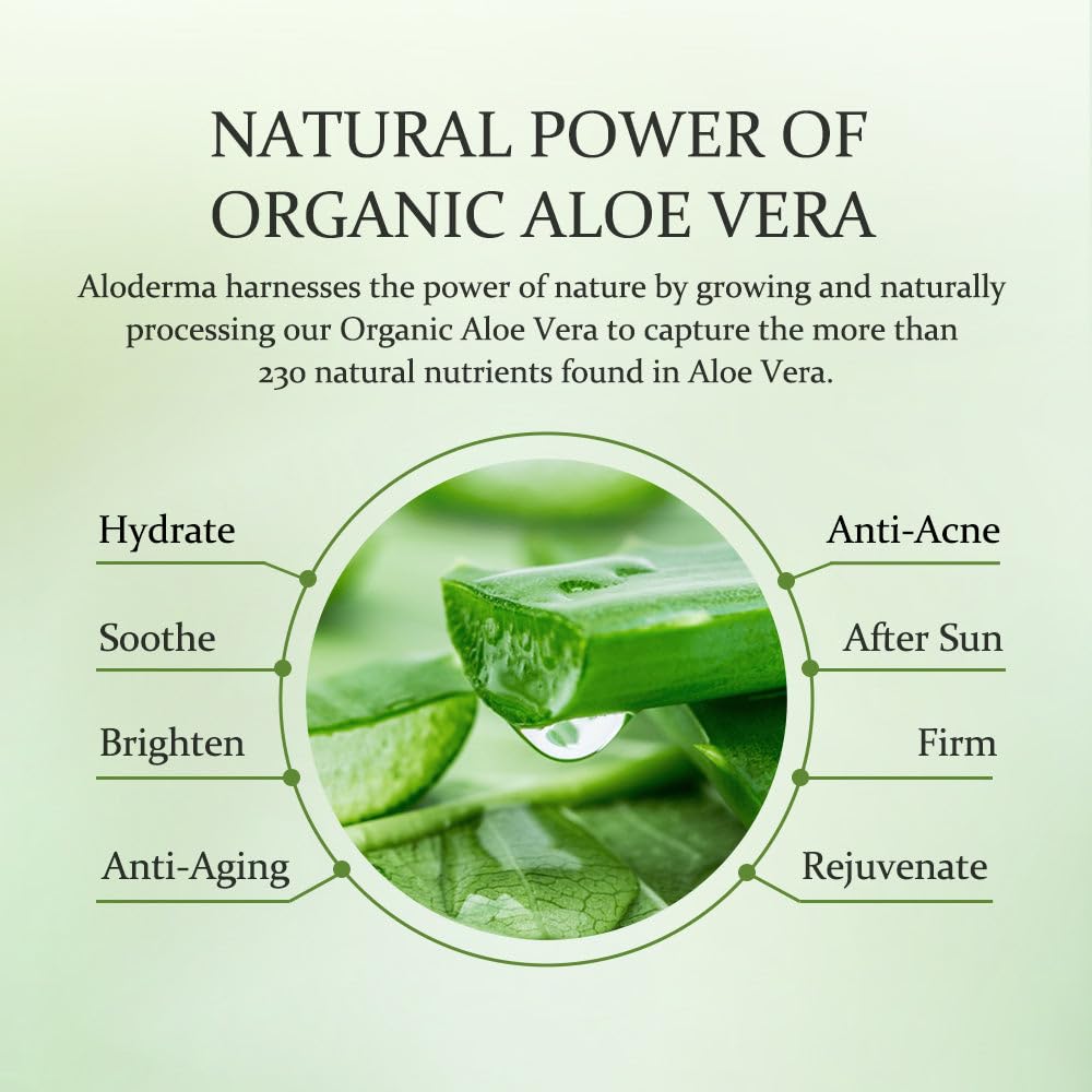 Aloderma Aloe Gel body hydration for smooth, supple skin.