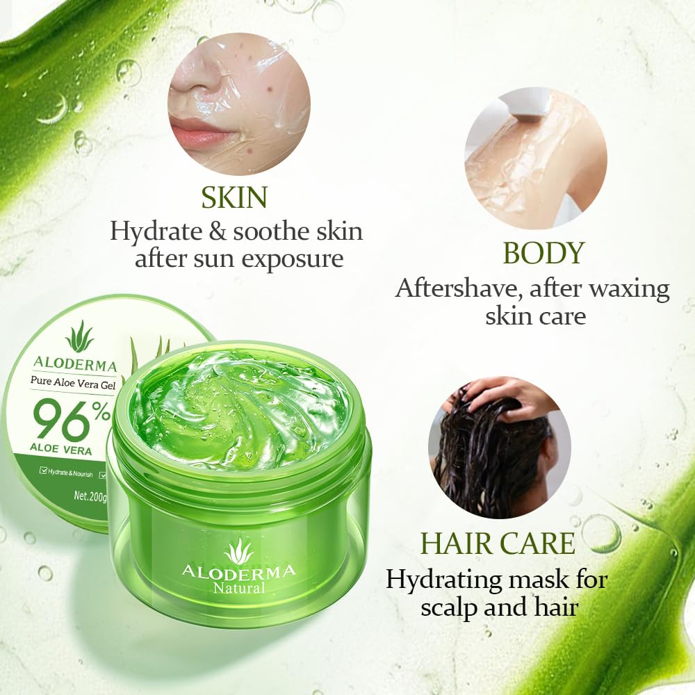 Aloderma Aloe Gel hair hydration demonstrates lightweight moisture without heaviness.
