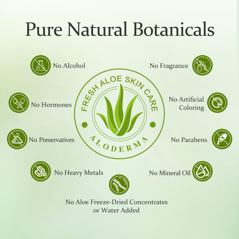 Aloderma Aloe Gel massaged into hair for moisture and shine.