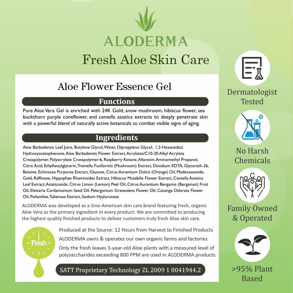 Aloderma application shot showing cooling gel feel.
