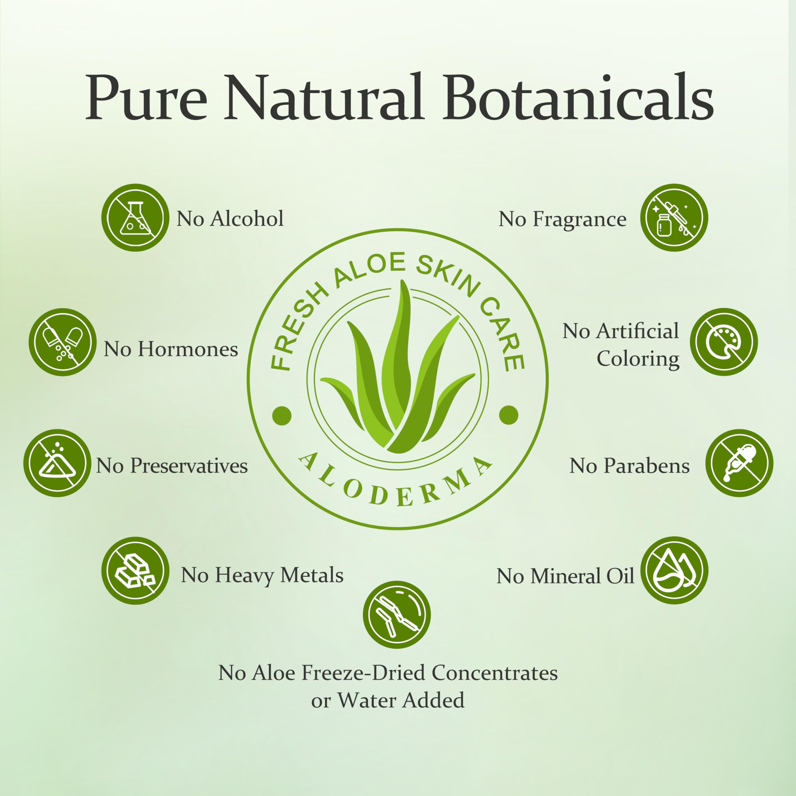 Aloderma bottle label with certifications communicates USDA and ECOCERT organic credentials.