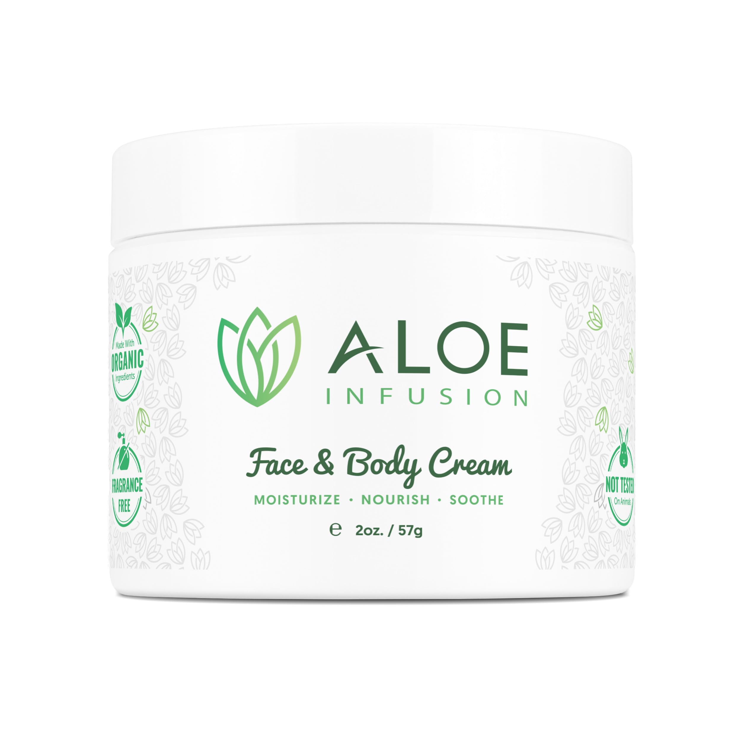 Aloe Infusion face cream tube delivering deep hydration for dry skin.