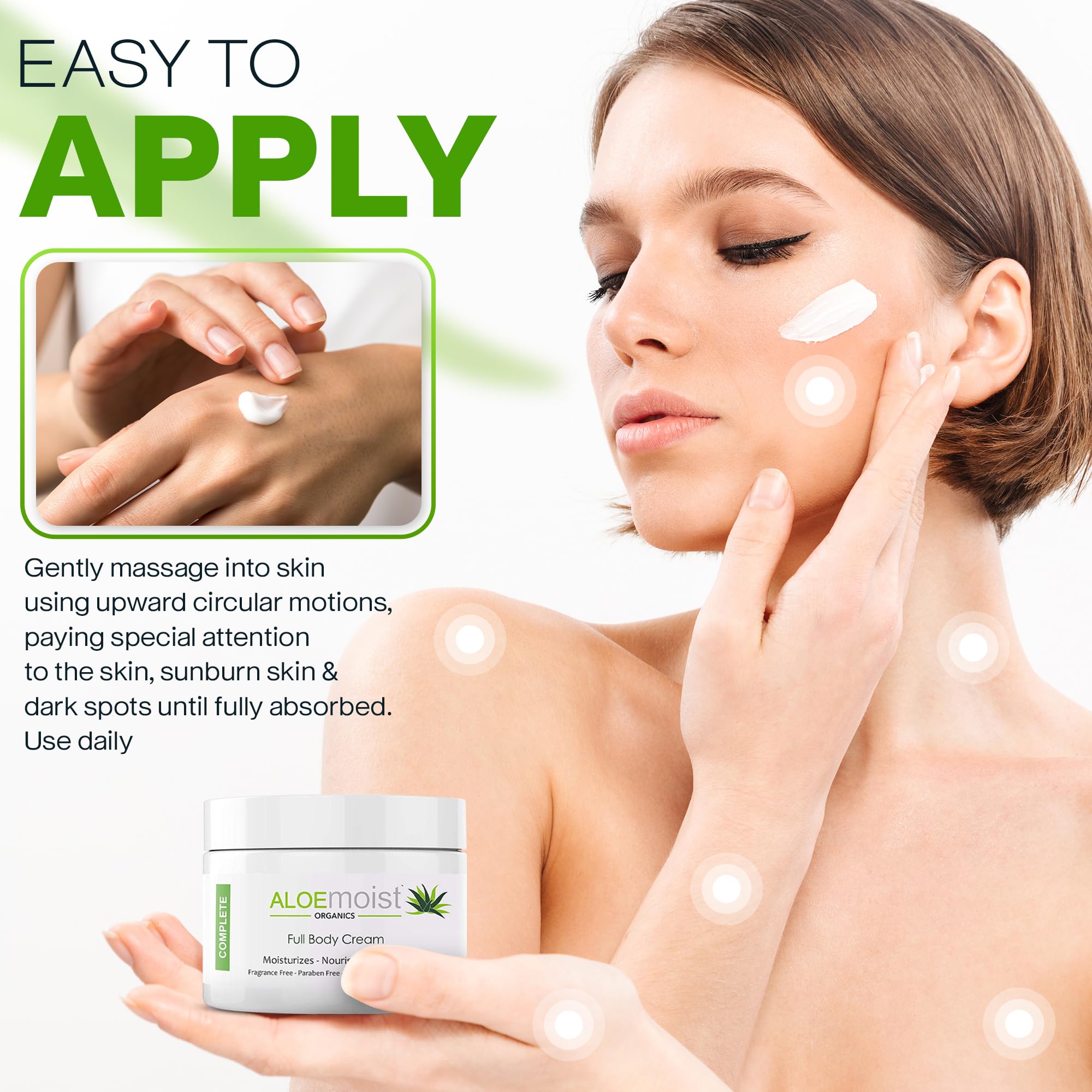 Aloemoist hands and body lotion being used for dry skin relief