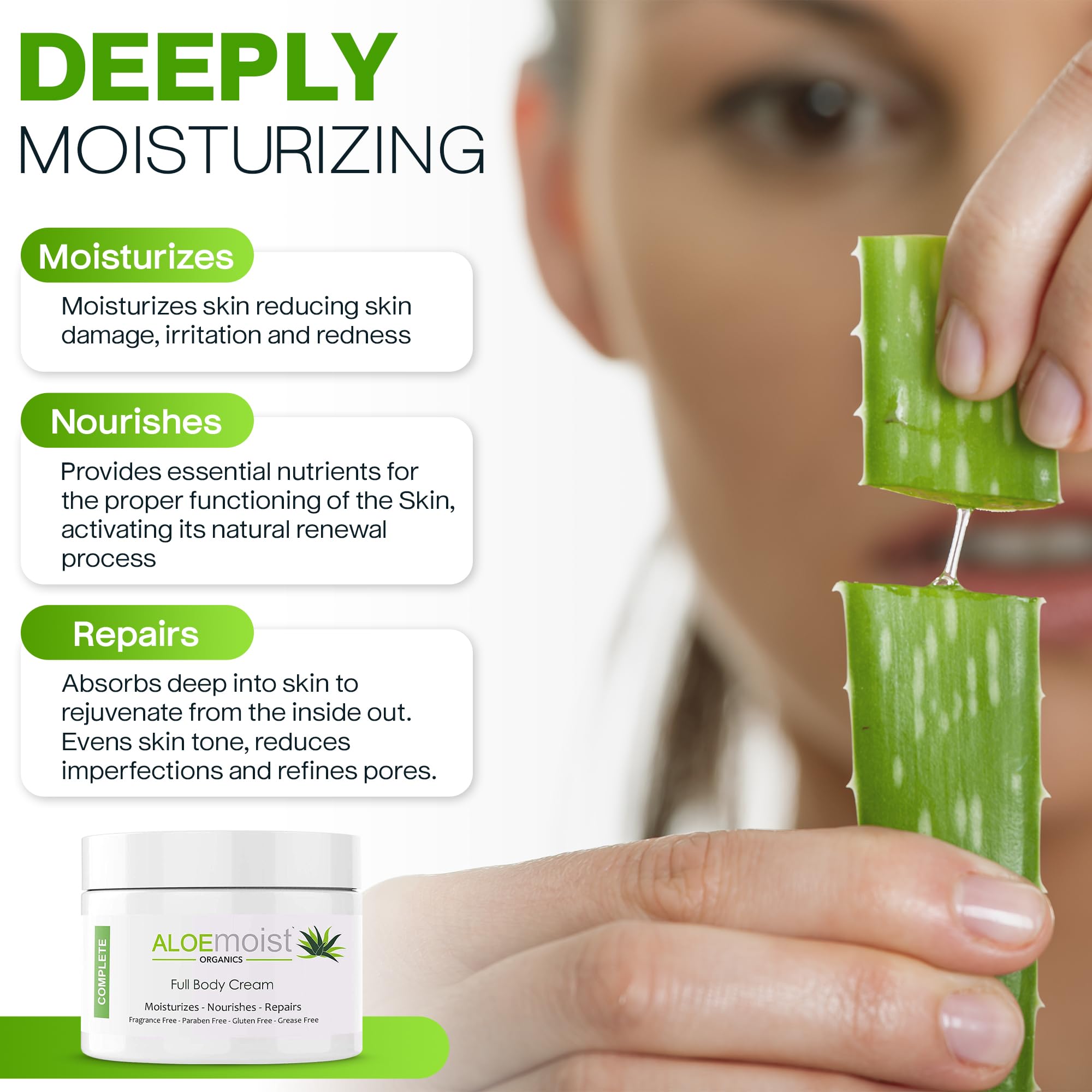 Aloemoist natural ingredients shelf highlighting plant-based nutrients for skin health