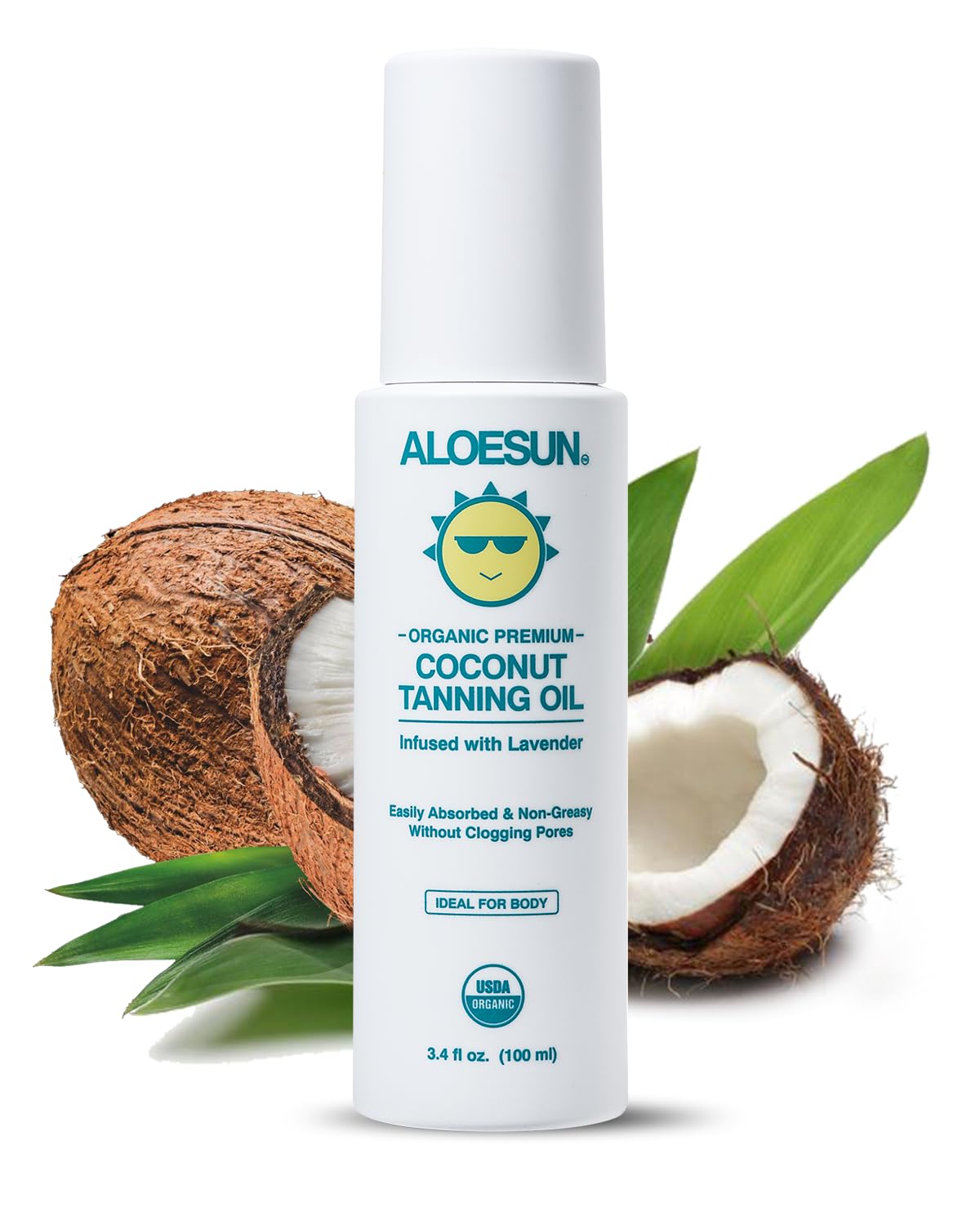 ALOESUN coconut-tanning-oil-spray bottle shows quick absorption and non-greasy hydration