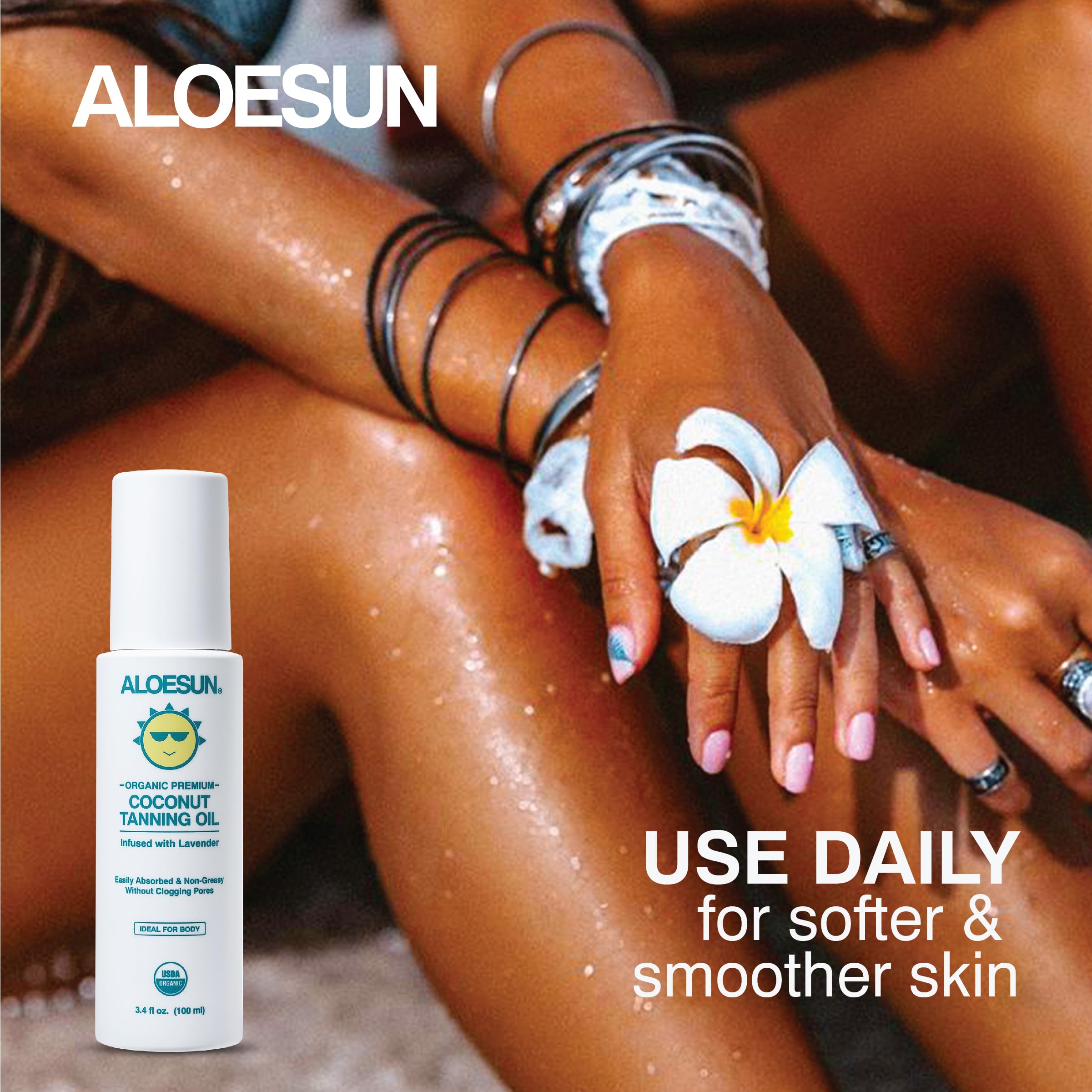 ALOESUN quick-absorption-no-grease finish on skin