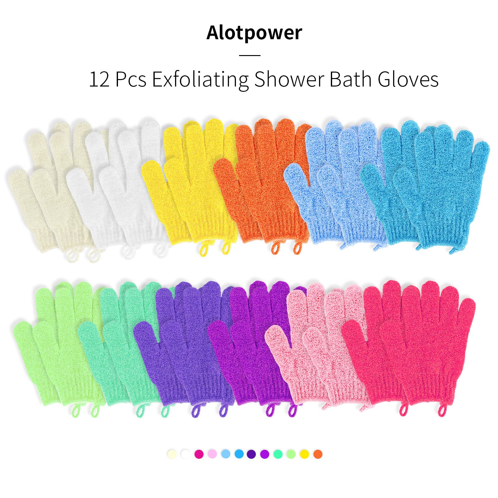 Alotpower gloves used on neck, shoulders, and feet for targeted exfoliation