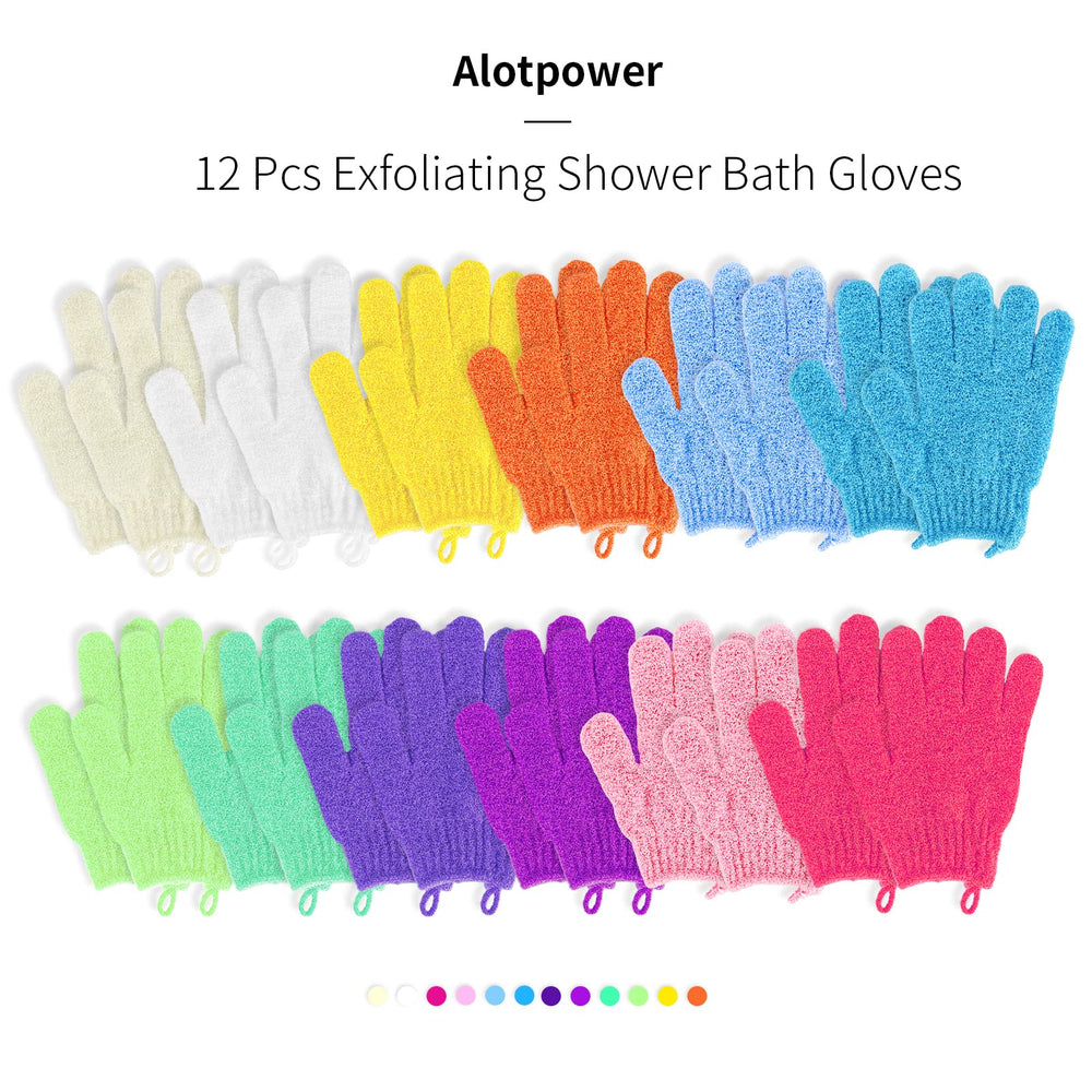 Alotpower gloves used on neck, shoulders, and feet for targeted exfoliation