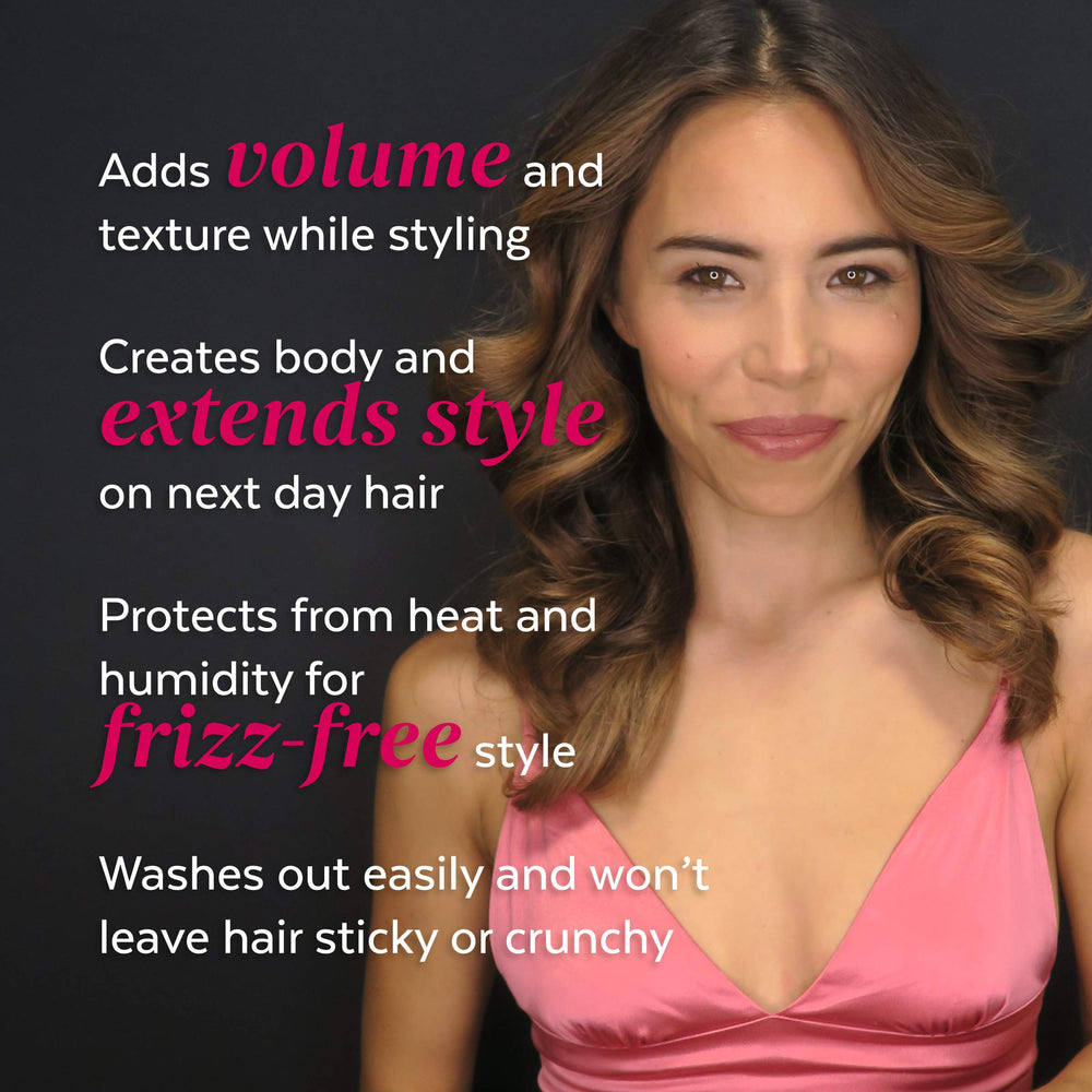 ALOXXI Bombshell damp-hair styling captures quick lift during blowouts.