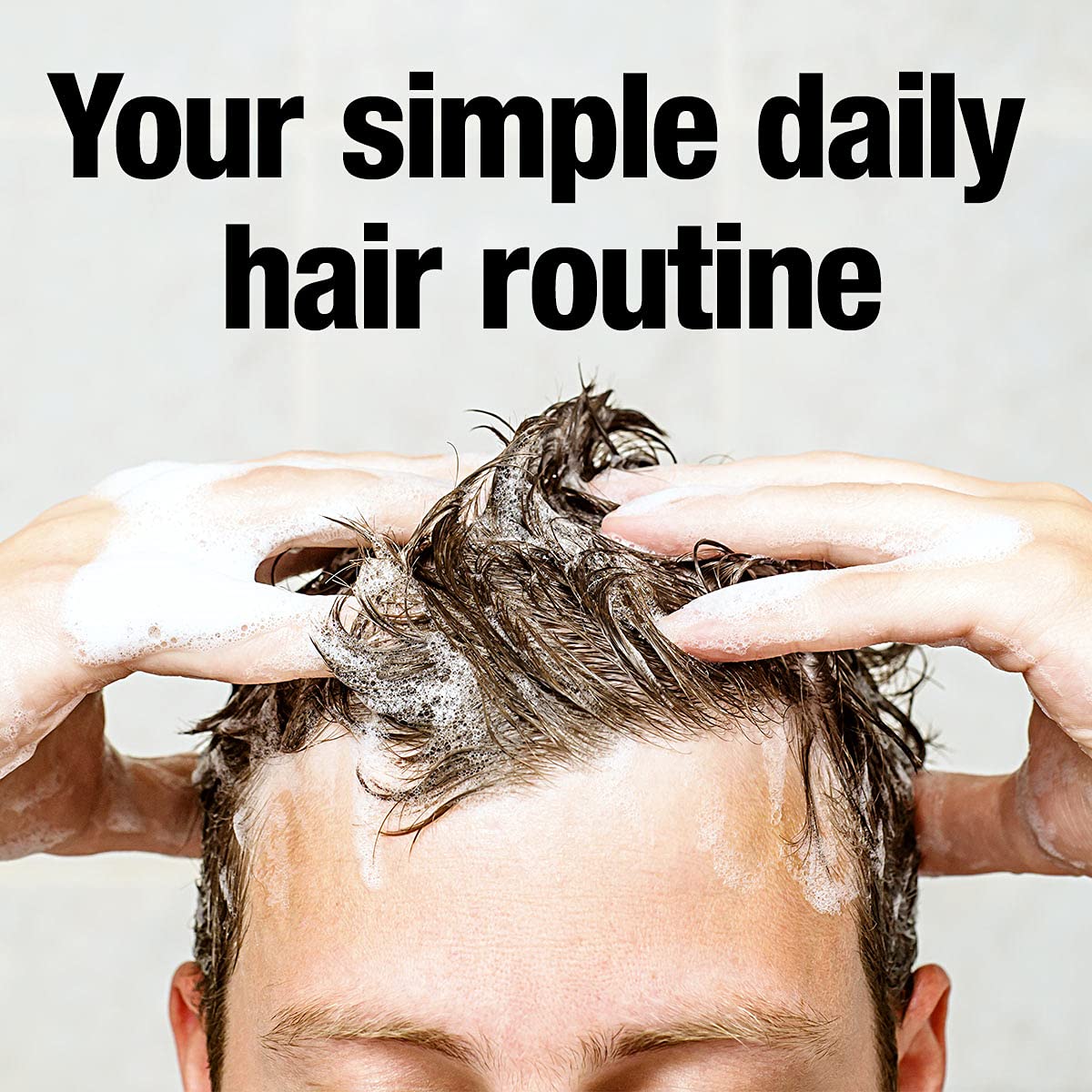 Alpecin Double Effect Shampoo scalp with flakes before-after demonstrates dandruff removal