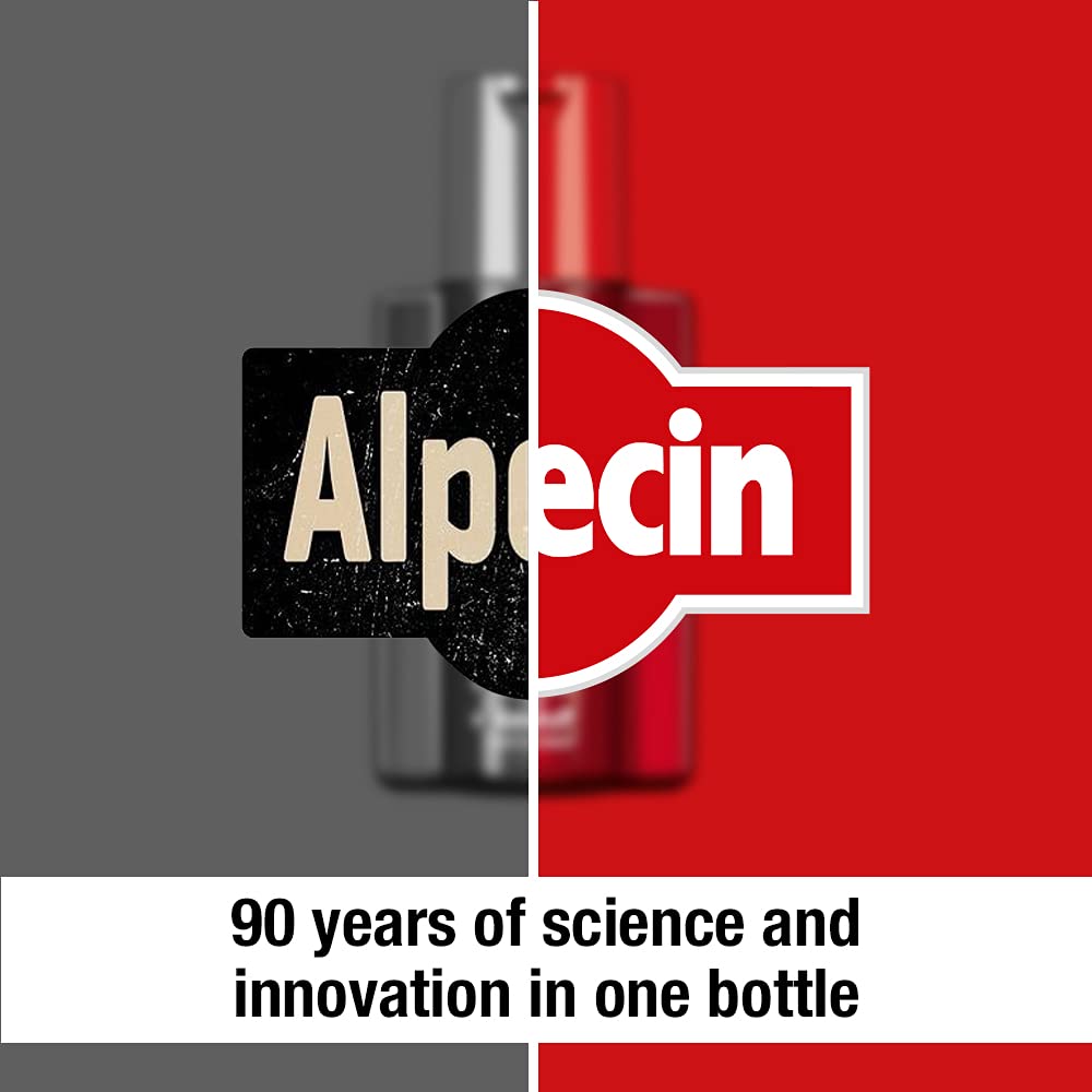 Alpecin Double Effect Shampoo in shower scene signals quick daily-use routine