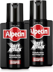 Alpecin Gray Attack shampoo bottle ready for subtle gray coverage.