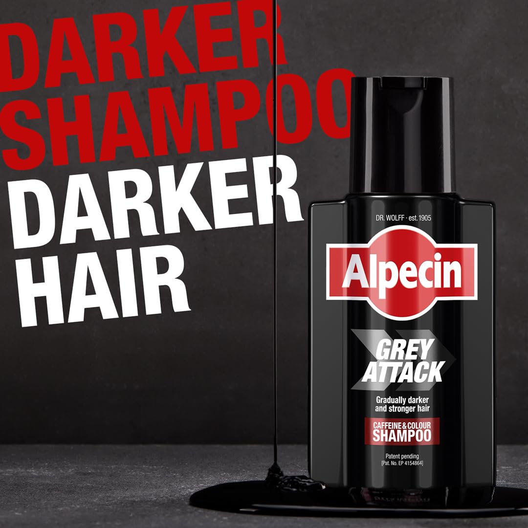 Alpecin Gray Attack color tone on hair illustrating shade adjustment possibilities
