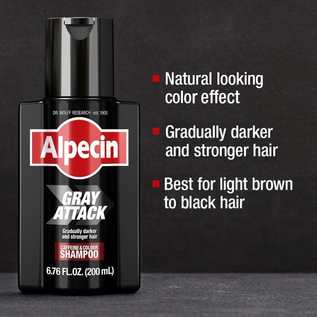 Alpecin Gray Attack daily use routine for gradual shade development