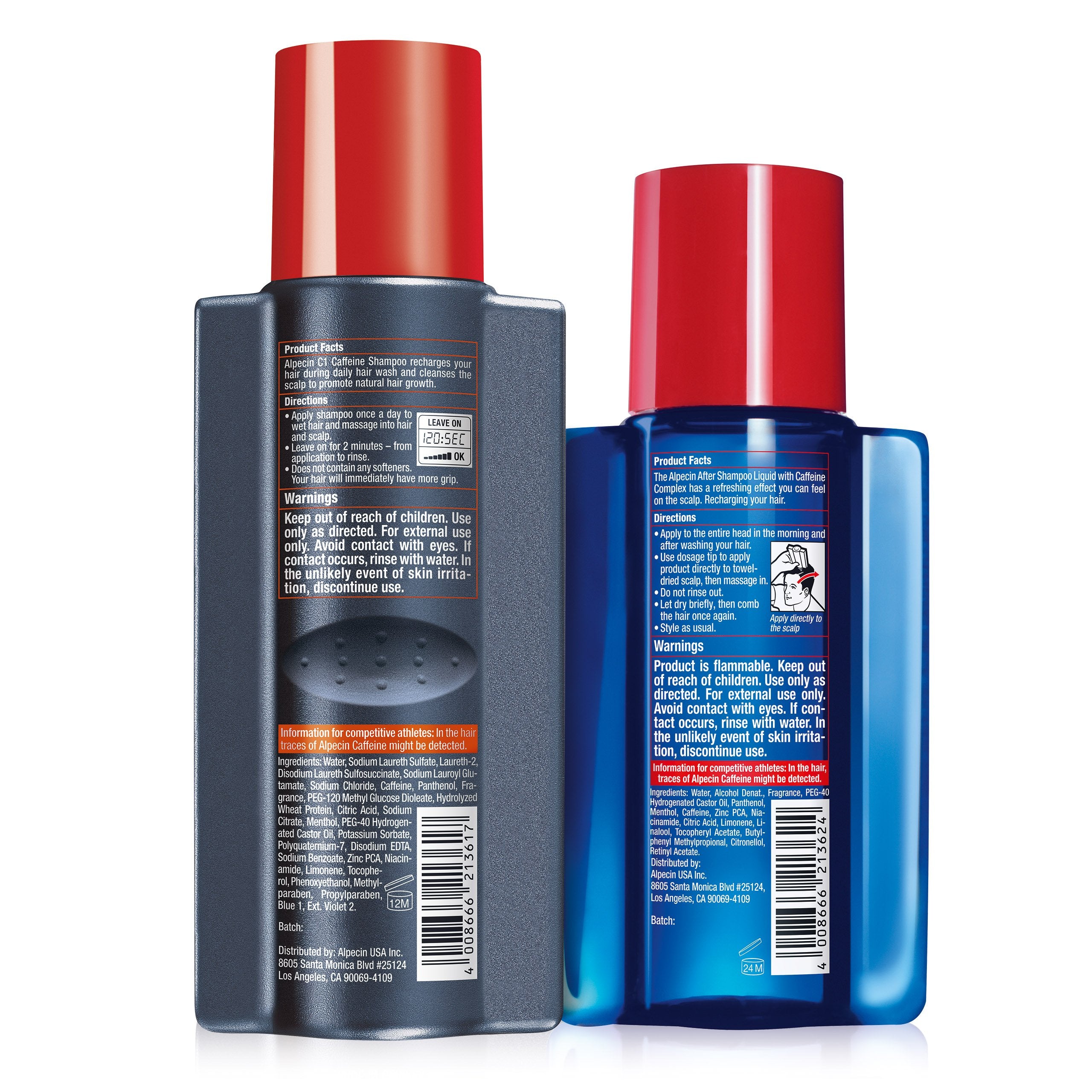 Alpecin shiny hair after-use closeup suggests fuller appearance