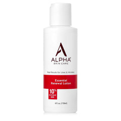 Alpha Essential Renewal Lotion bottle 4oz with glycolic AHA for smoother skin
