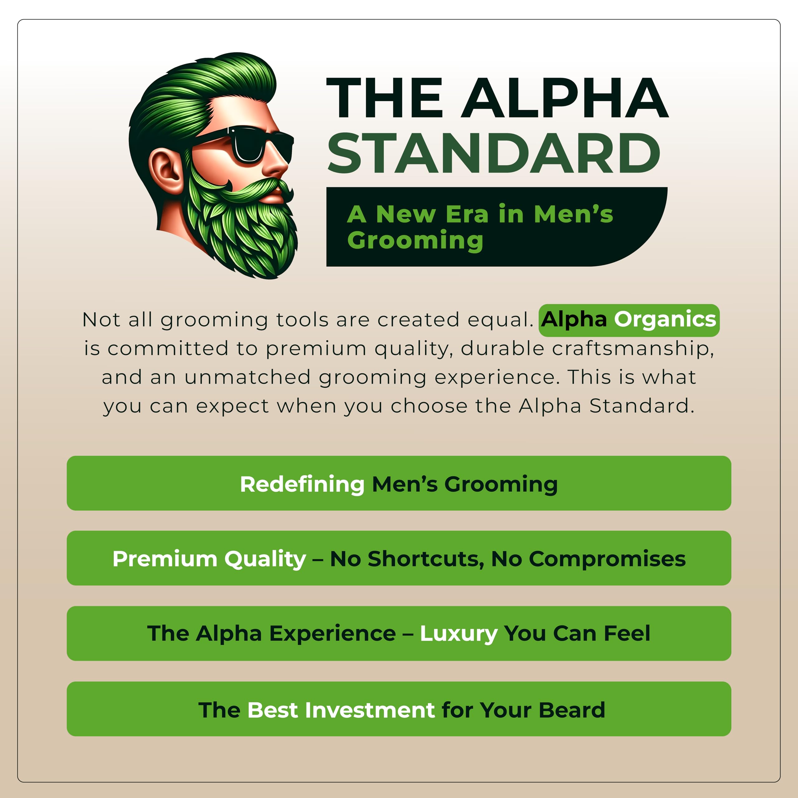 Alpha Organics brush suitable for short to long beards for versatile styling