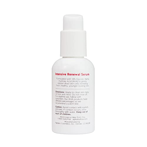 Alpha Renewal Serum pump bottle—easy daily exfoliation and more even tone.