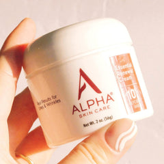 Alpha Skin Care Essential Renewal Cream application on clean skin for improved texture