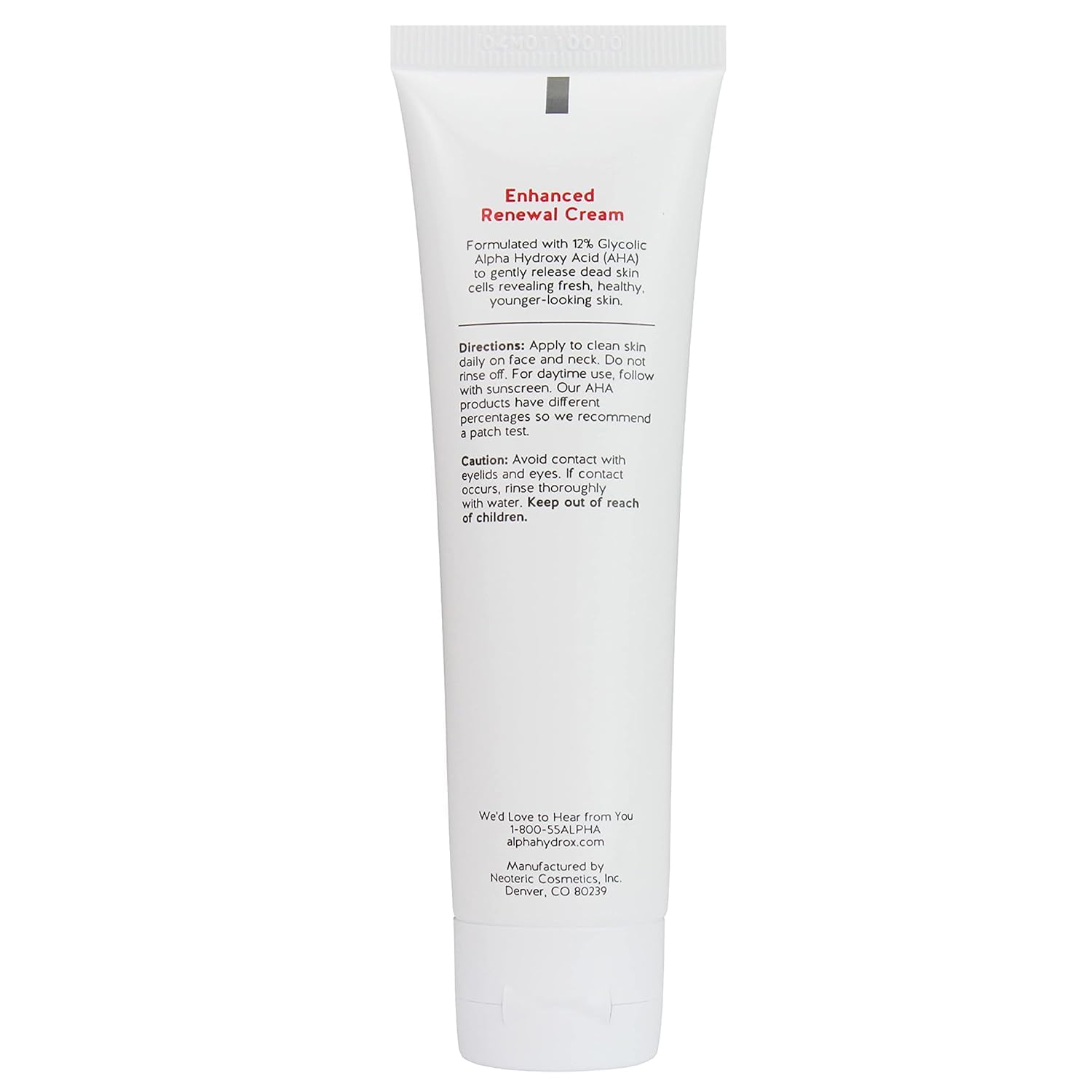 Alpha Skin Care Enhanced Renewal Cream packaging shows 2 oz size for travel-friendly use.