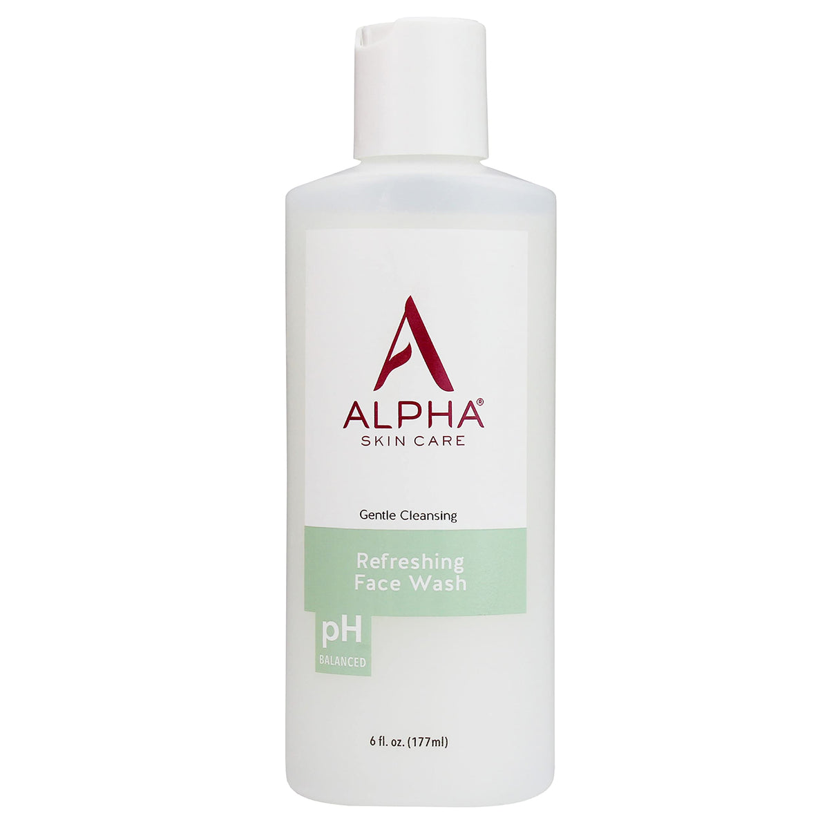 Alpha Skin Care Refreshing Face Wash bottle front—gentle cleansing for all skin types.