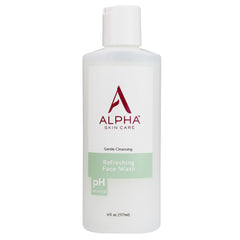Alpha Skin Care Refreshing Face Wash bottle front—gentle cleansing for all skin types.