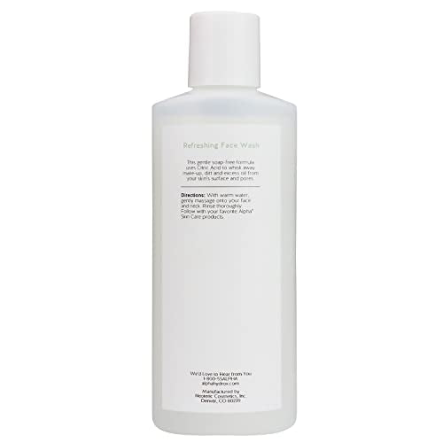 Alpha Skin Care Refreshing Face Wash pump top—easy daily cleansing ritual.