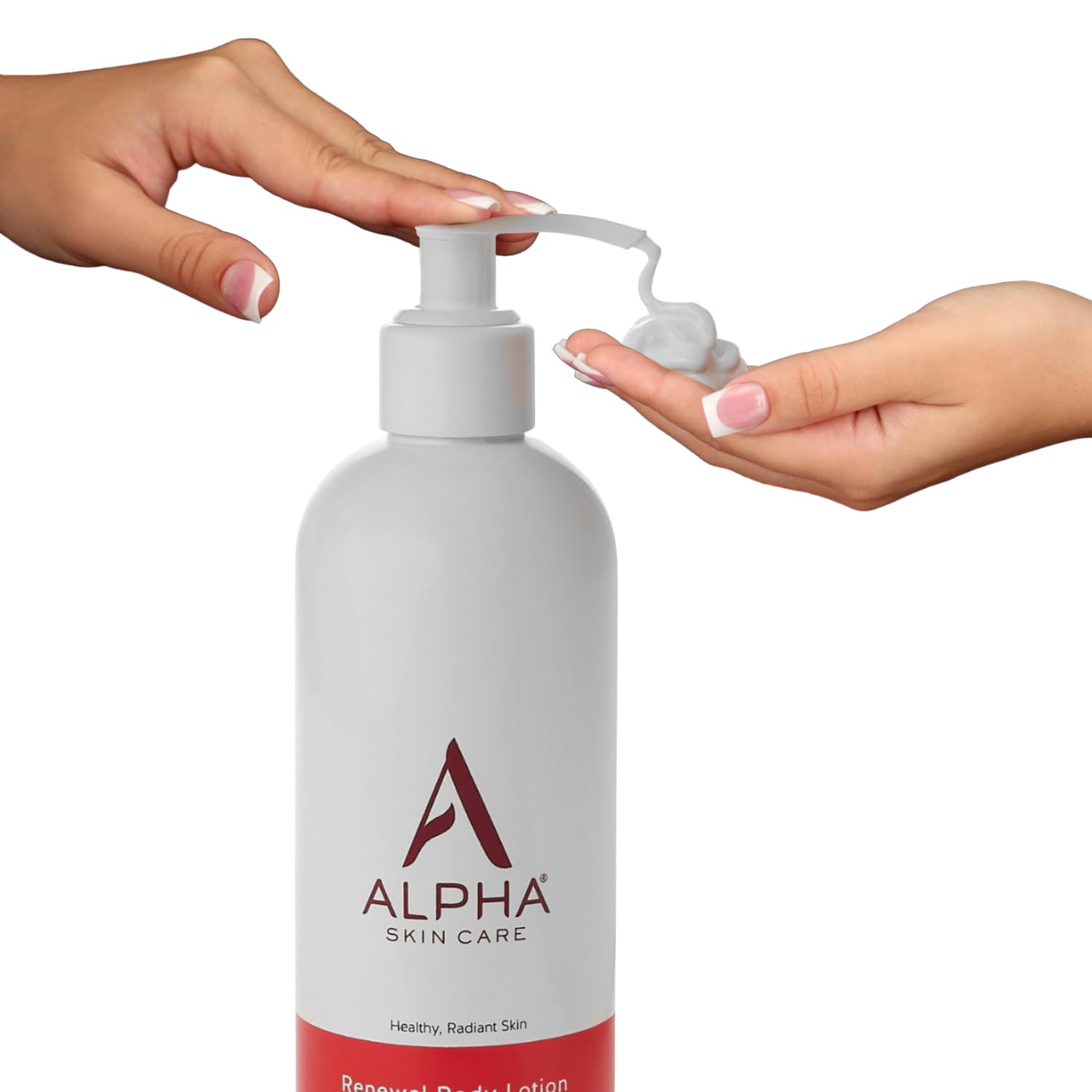 Creamy texture closeup of Alpha Skin Care Revitalizing Body Lotion