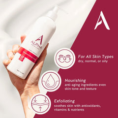 Texture swirl of Alpha Skin Care Revitalizing Body Lotion showing mild exfoliation